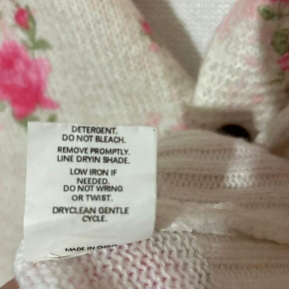 NWOT Gorgeous Pink Rose Floral Print Knit Cardigan Sweater Layering Size 2XL - Picture 13 of 13